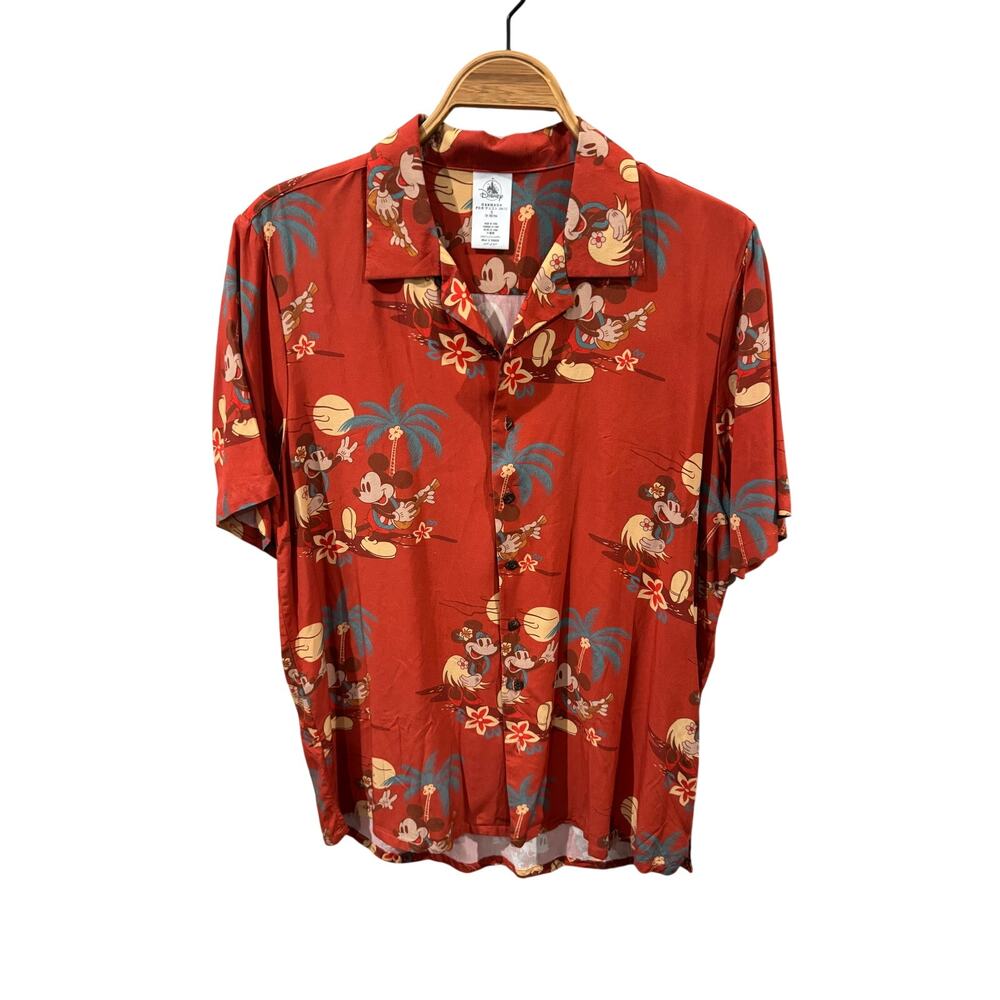 Disney Mickey Minnie Hula Luau Tropical Shirt Medium
